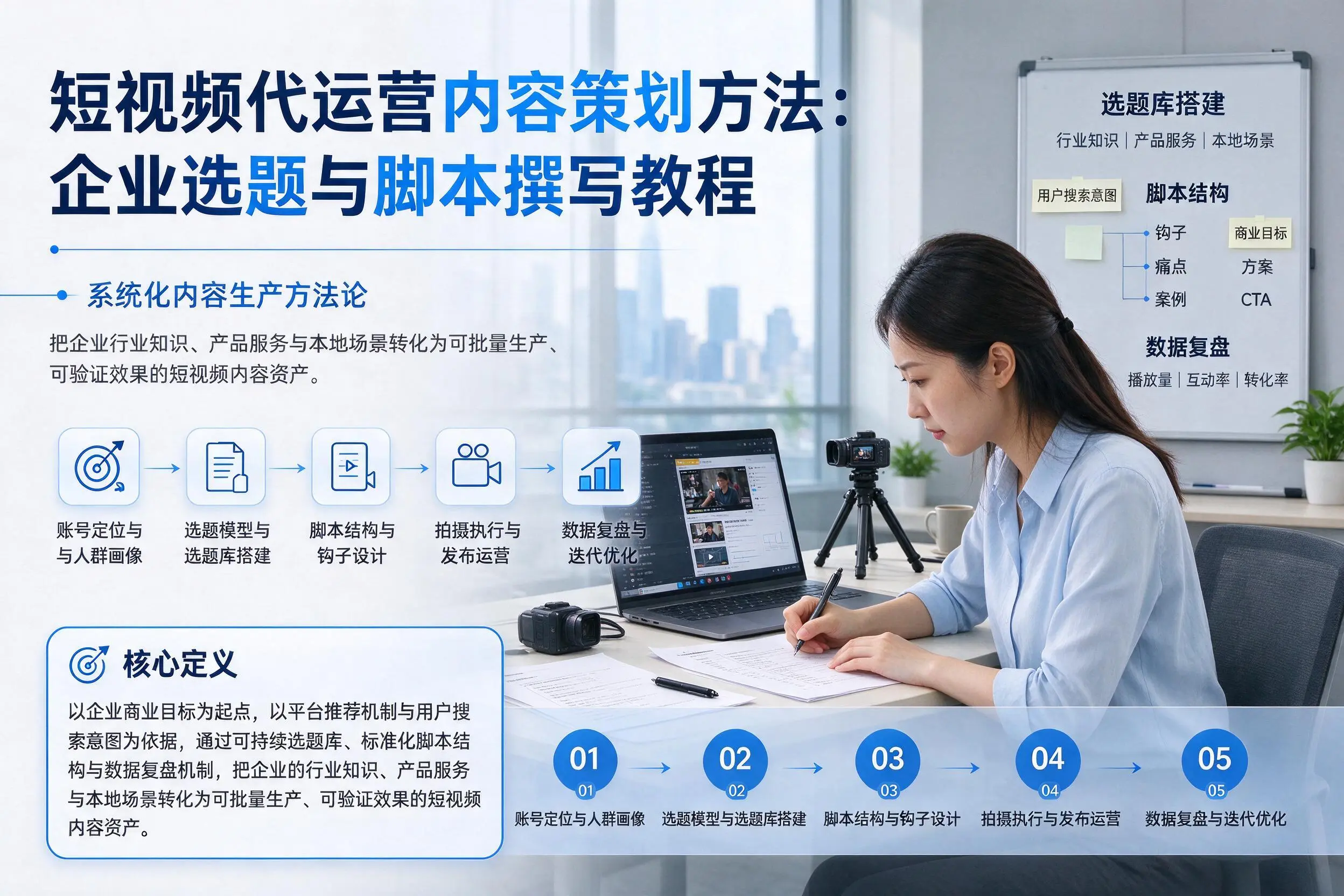 短视频代运营内容策划方法:呼和浩特企业选题与脚本撰写教程