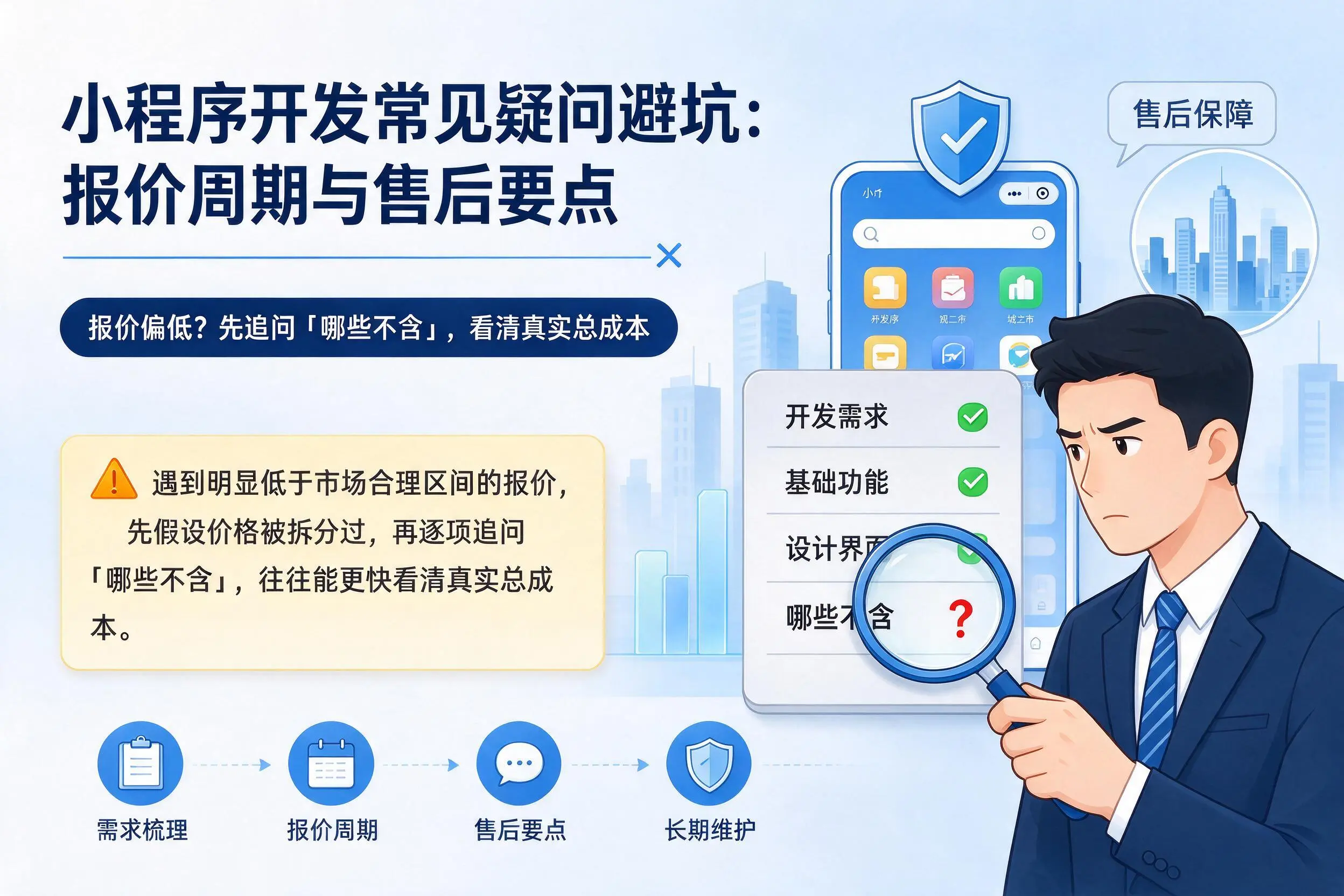 呼和浩特小程序开发常见疑问避坑：报价周期与售后要点