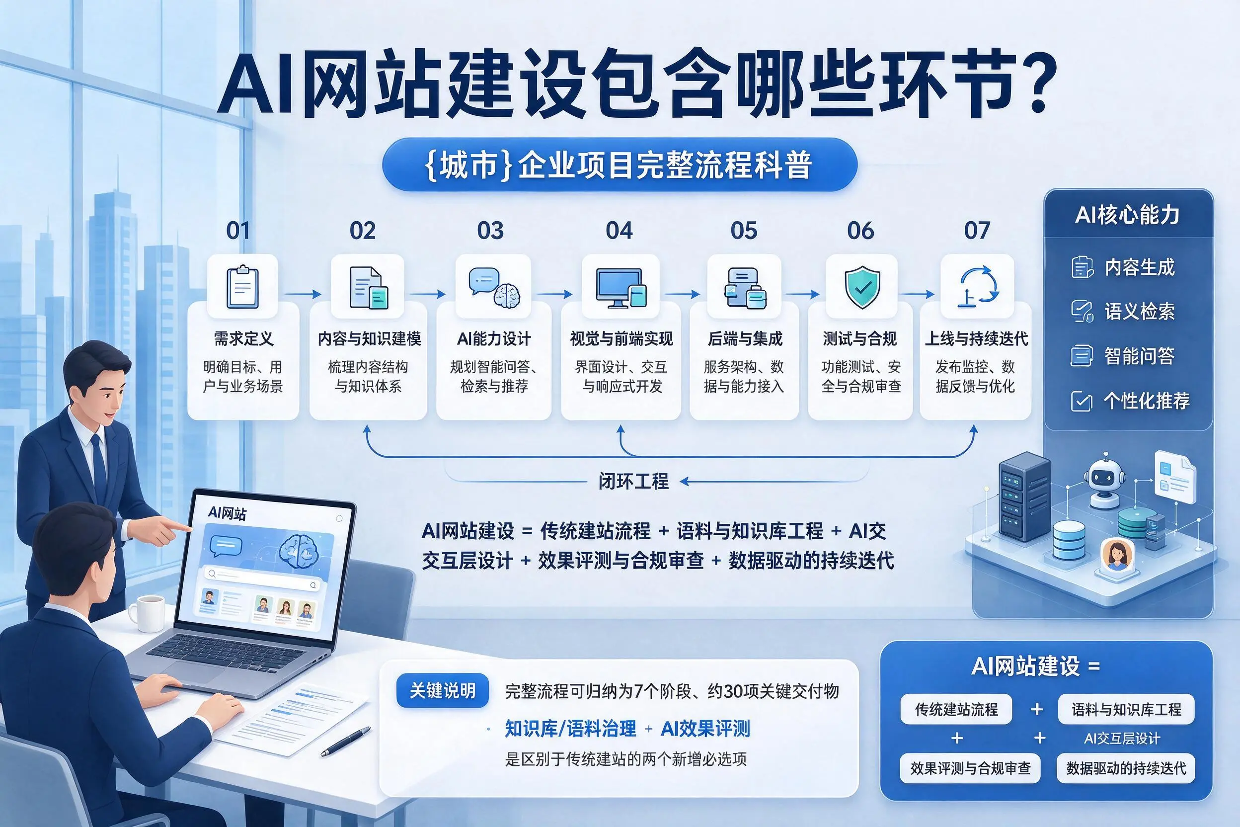 AI网站建设包含哪些环节?呼和浩特企业项目完整流程科普