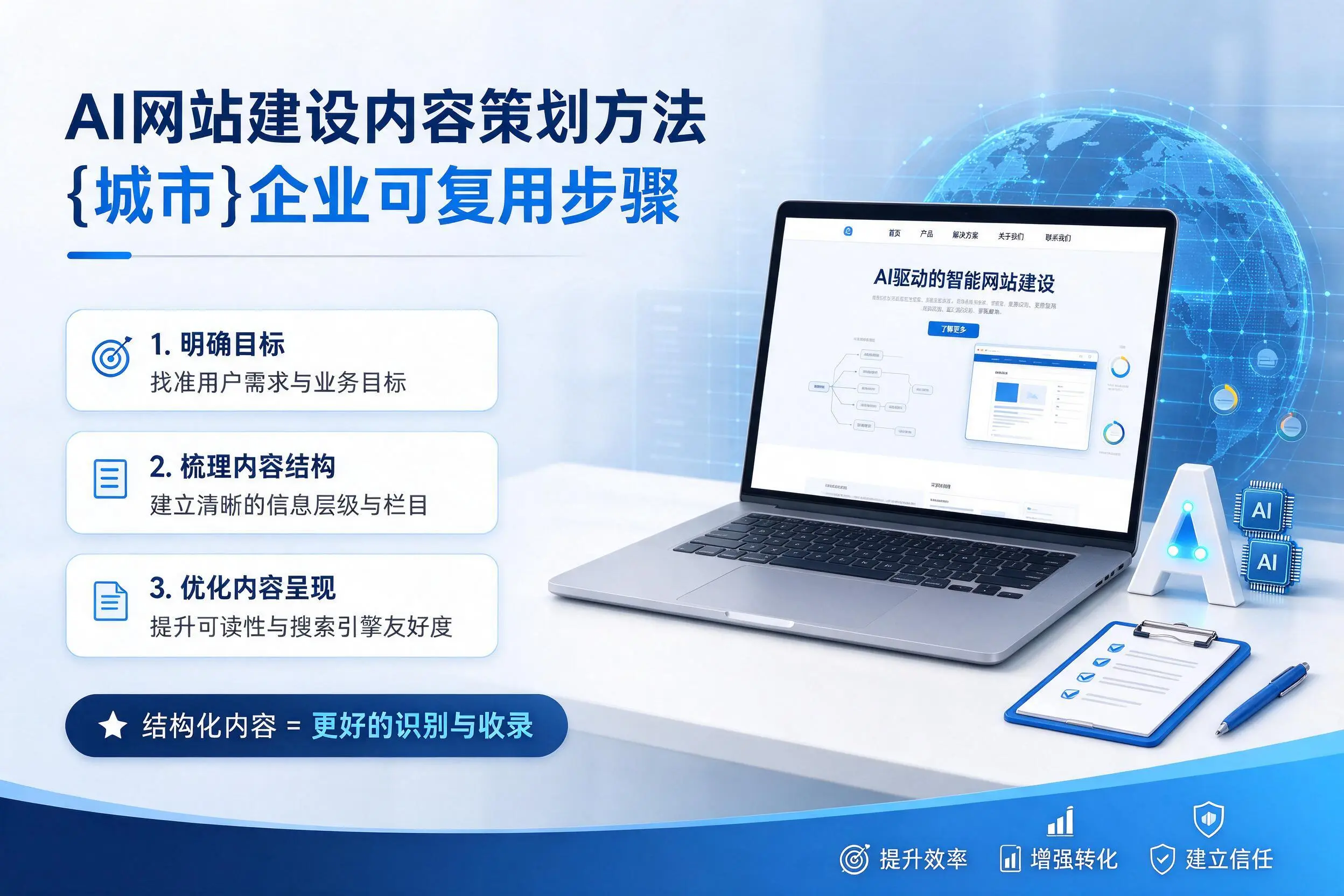 AI网站建设内容策划方法,呼和浩特企业可复用步骤
