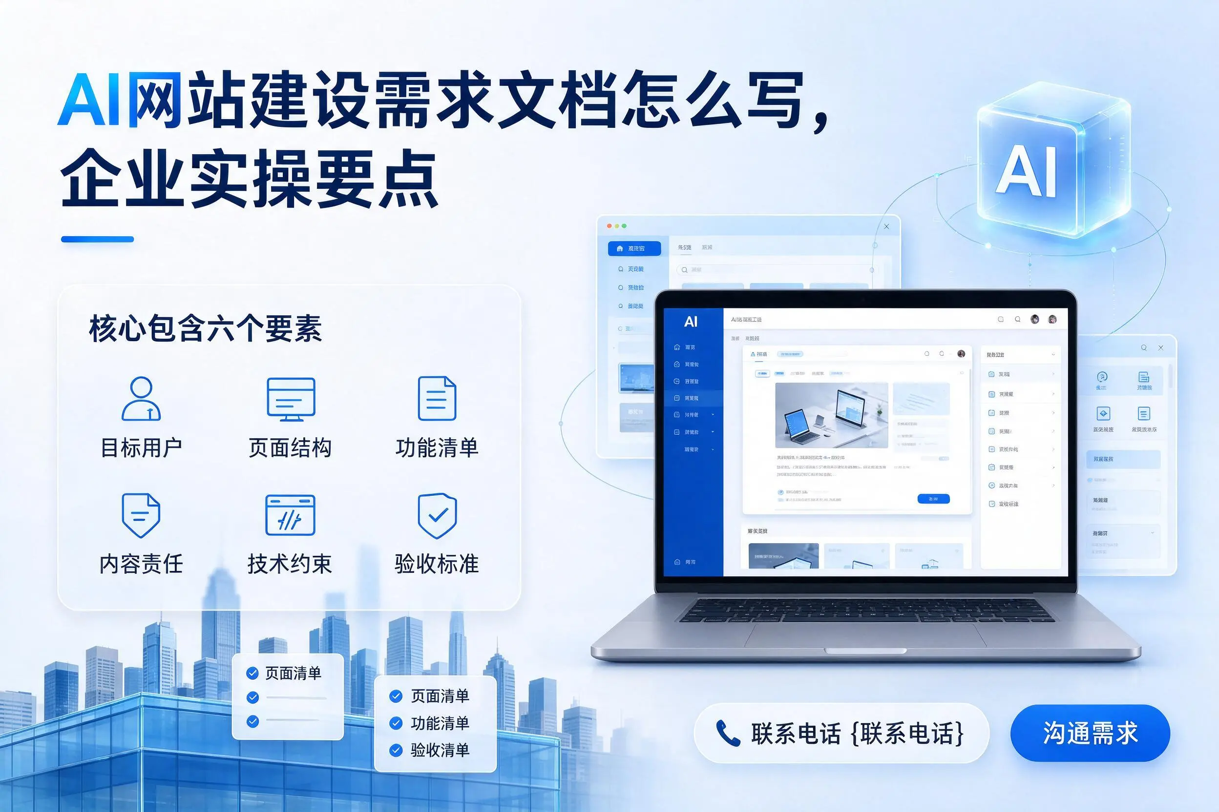 AI网站建设需求文档怎么写,呼和浩特企业实操要点